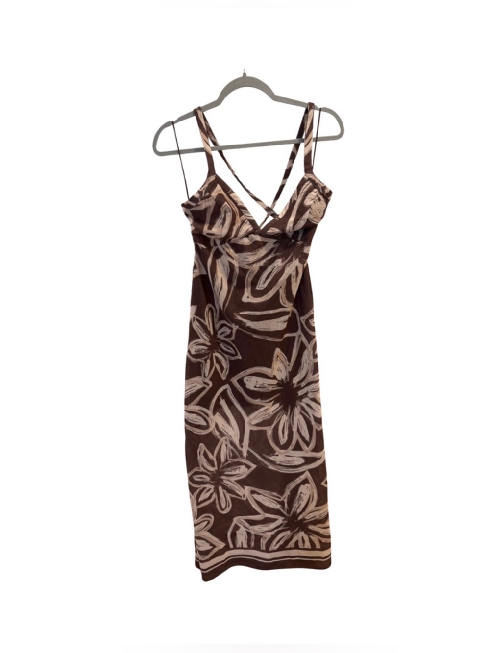 Billy J Briana Halter Maxi Dress - Chocolate Floral- US 10